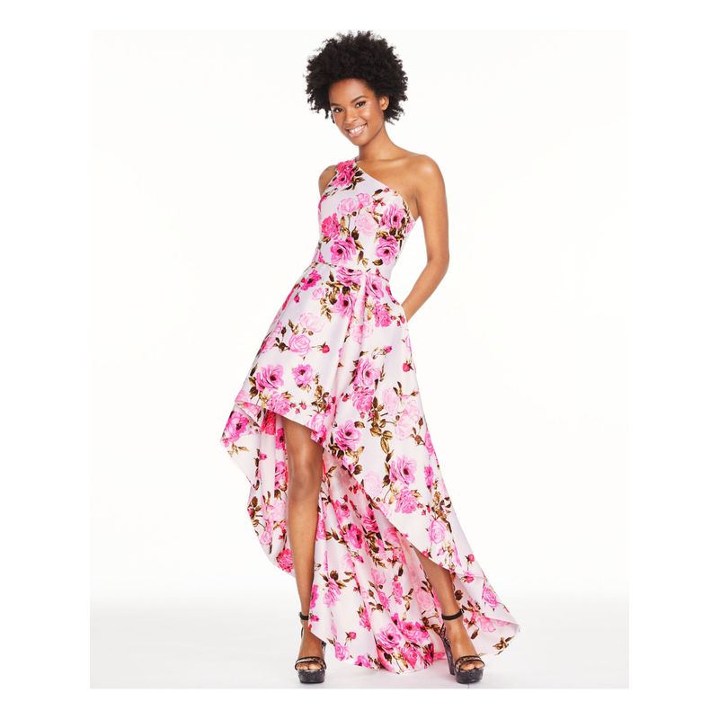 Blondie Nites Womens Hi-Lo Full-Length Dress Ivory Sleeveless Prom Juniors 7